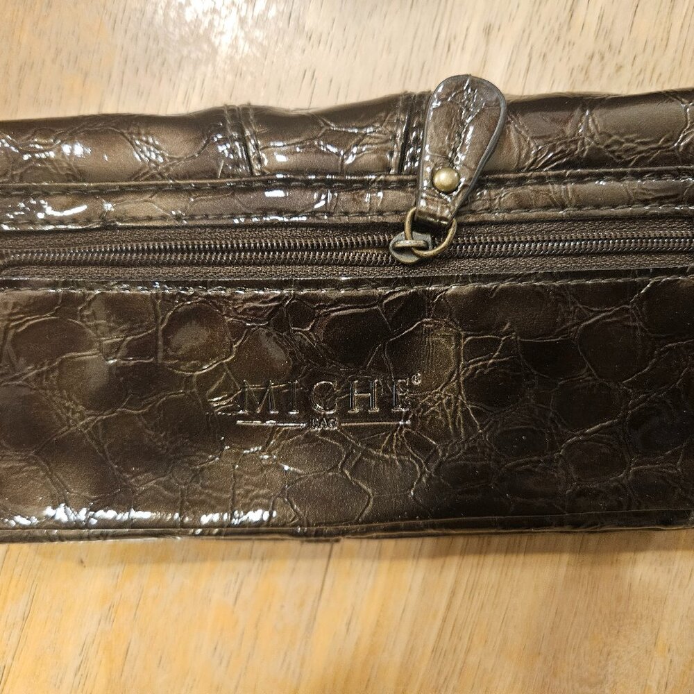 Miche Croc Embossed Wallet Organizer Clutch | Brown | NWOT - Picture 2 of 3